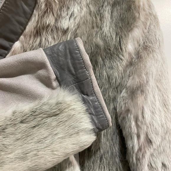 Helmut Lang Grey Rabbit/Leather Reversible Jacket - Picture 6 of 16